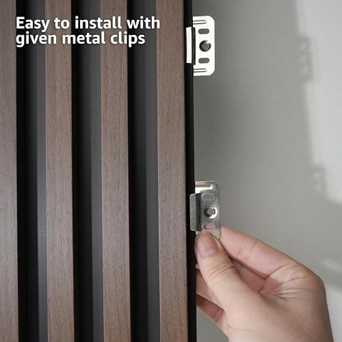 Art3d 8-Pack WPC Wood Slat Wall Panel for Interior Décor, 3D Wood Fluted Acoustic Wall Paneling for Living Room Bedroom Home & Office Accent Decor - 96 x 6 Inch Walnut thumbnail 8