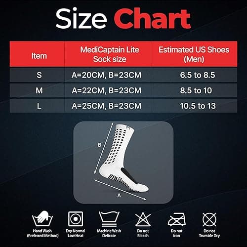 MediCaptain Lite - Protective Athletic Grip Sock with Metatarsal Padding Foot Protection, Anti-Slip Grip Pads, Non Slip Socks thumbnail 7