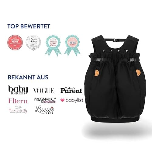 Weego Twin - The Original Baby Carrier for Twins from Birth (from 1,800 Grams) - Easy to Use, Ergonomic, Oeko-TEX 100 - Baby Carrier Bag Simply Black thumbnail 5
