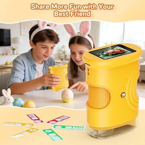 1000X Digital Handheld Microscope for Kids with 2.0" IPS Screen, Easter Gifts Portable STEM Science Lab Toy, Rechargeable Pocket Microscope Educational Gift for Boys & Girls Age 4-6 8-12, Orange thumbnail 5