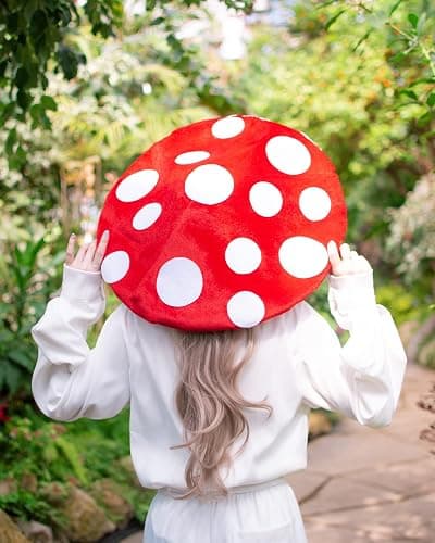 Dreamstall Mushroom Hat Costume Cosplay Accessory Party Hat Cap, Oversized with Wired Brim (Red) thumbnail 7