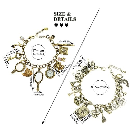 RechicGu Vintage 2pcs Fairy Tale Movie Lucky Myth Charms Friendship Cuff Bangle Bracelet Wicca Gift thumbnail 2
