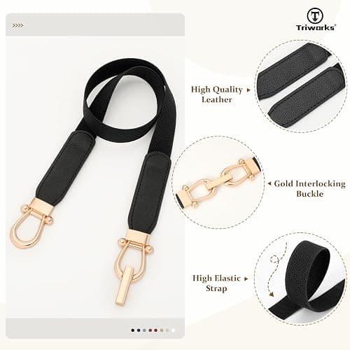 4 Pack Women Skinny Elastic Belts Gold Buckle Thin Stretchy Waist Belts for Dresses thumbnail 6