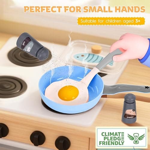 Zero Zoo 105Pcs Kids Kitchen Toy Accessories, Toddler Pretend BBQ Camping Cooking Playset, Play Pots, Pans, Utensils Cookware Toys, Play Food Set, Vegetables, Learning Gift for Girls Boys thumbnail 4
