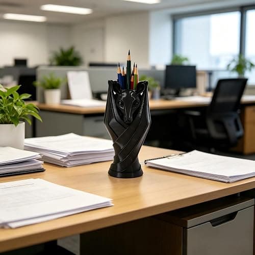 wsmart Black Gothic Bat Makeup Brush Holder - Resin Bat Pen Holder for Desk, Spooky Office Supplies, Emo Room Decor, Goth Home Decor & Gothic Gifts for Women Men thumbnail 5