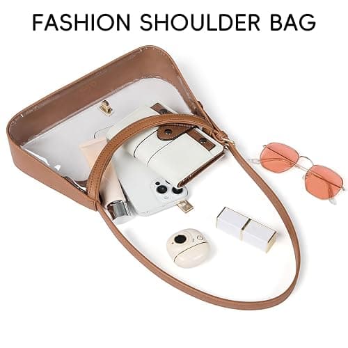 CLUCI Clear Bag for Stadium Events, Small Transparent Purse for Women | Concert, Mini, Crescent, Y2K, Adjustable Strap, Going out, Everyday Use, Cute, Zipper, Hobo Bag, Handbag thumbnail 5