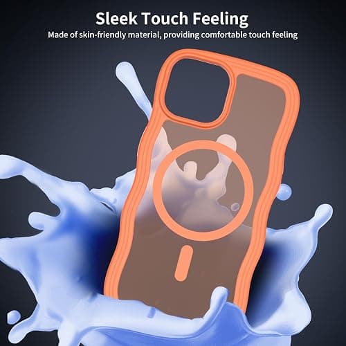 iYavvort Magnetic for iPhone 15 Case, [Compatible with MagSafe] [Military Grade Drop Protection] Translucent Matte Shockproof Anti-Scratch Phone Cover (Orange) thumbnail 6
