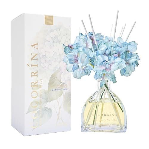 COCORRÍNA Reed Diffuser - 8.5 Oz Cashmere Vanilla Reed Diffuser with 8 Sticks for Home Bathroom Shelf Decor (Simple Luxe Collection) thumbnail 4