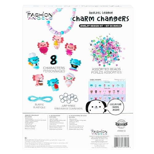 Fashion Angels Charm Changers Axolotl League Jewelry Design Kit, Includes Adorable Axolotl Charms & Over 700 Beads, Custom Jewelry Craft Activity for Kids thumbnail 8