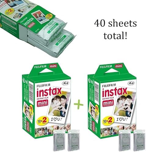 Fujifilm Instax Mini 13 Instant Camera Frost Blue + Fuji Film Value Pack (40 Sheets) + Tudak Accessories Bundle, Incl. Compatible Carrying Case, Quicksand Beads Photo Album 64 Pockets thumbnail 2