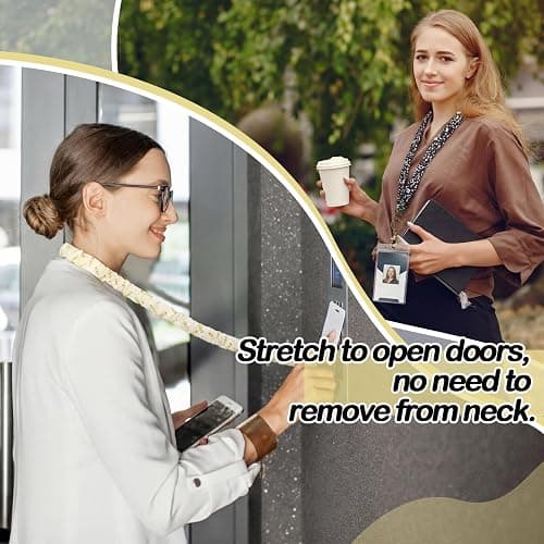 SmoothNovelty 4 Pcs Teacher Scrunchie Lanyards Bulk Cute Apple Notebook Pencil Elastic Stretchy Neck Lanyard for Women Teacher Lanyard for ID Badges and Stretchy Scrunchie Keychain Back to School Gift thumbnail 3