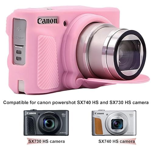 BOVKE Silicone Case for Canon PowerShot SX740 SX730 Digital Camera, Pink | SX740 HS Soft Protective Camera Skin Cover with Removable Lens Cover, Slim Fit Anti-Scratch, Precise Cutouts Enhanced Grip thumbnail 2