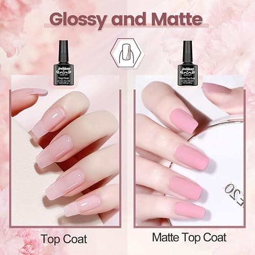 JEWHITENY 14 Colors Poly Extension Gel Nail Kit With U V Lamp Nude Pink White Brown All In One Poly Gel Starter Kit With Base Top Coat Manicure Salon Frence Nail Art DIY thumbnail 6