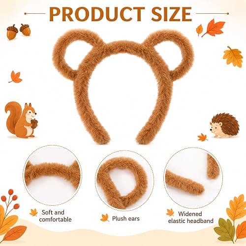 Honic Halloween Animal Costume for Women Include Chipmunk Ear Headband,Hat,Socks,Tutu Skirt and Suspenders thumbnail 2