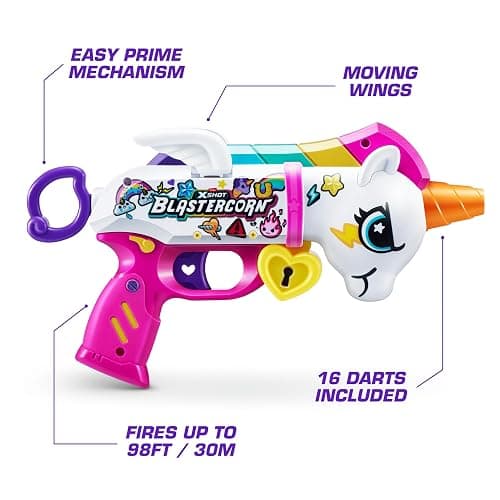 ZURU XSHOT Blastercorn mit 16 Darts: Einhorn-Thema, Schießspielzeug für Unisex-Kinder ab 3 Jahren thumbnail 7