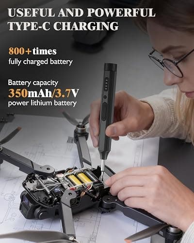 LCORE 67 in 1 Cordless Electric Precision Screwdriver Set, 62 Industrial S2 Steel Bits, 4 Adjustable Torque (0.05-0.35 NM), Magnetic Case, LED Lights for Electronics Phone Laptop Camera thumbnail 6