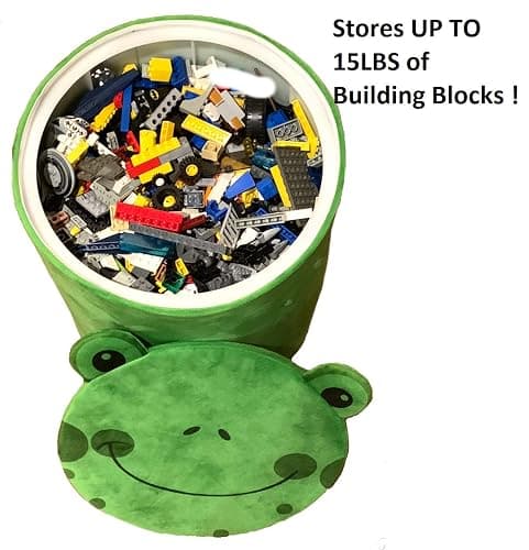 Storl Organizer Storage Stool for Toy and Cloth and Kids Stool (Lime, 12Wx13H) - Lime - 12Wx13H thumbnail 6