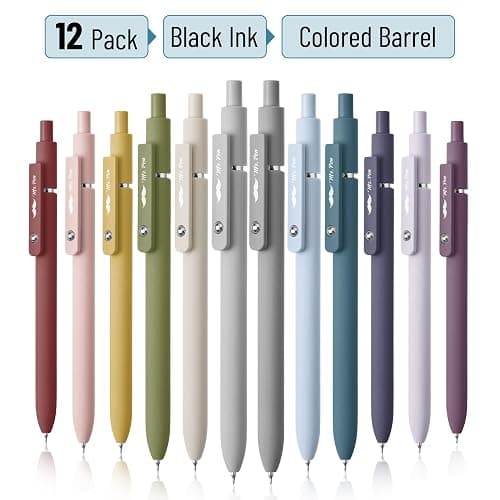 Mr. Pen- Retractable Gel Pens, 12 Pack, Morandi and Vintage Barrels, Fast Dry, Black Gel Pens Fine Point 0.5mm, Aesthetic Pens for Journaling thumbnail 3
