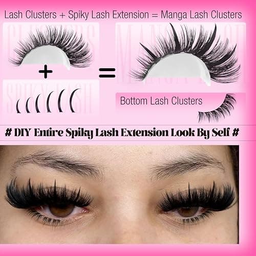 Yawamica Bottom Lashes and Spikes DIY Eyelash Extension Wispy Individual Lash Spikes 11-21mm and 5-7mm Bottom Lash Clusters 240pcs Cluster Lashes Waterproof Eyelash Clusters DIY Entire Spike Lash Look thumbnail 3