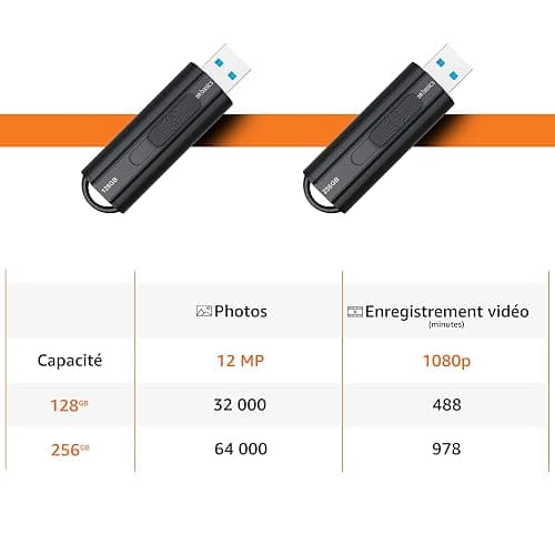 Amazon Basics 256 GB Clé USB 3.1, vitesse de lecture maximale de 130 Mo/s, Noir thumbnail 7
