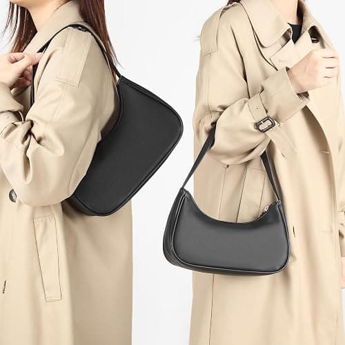 Afashor Shoulder Bags for Women Vegan Leather Hobo Sling Tote Handbag Retro Clutch Purse with Zipper Closure thumbnail 2
