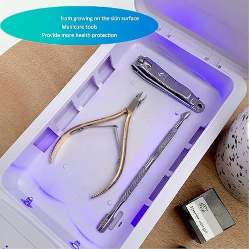 Nail Tool Sterilizer with Blue Light,LXIANGN Portable USB Sterilizating Box for Manicure Salon,Tweezers,Tattoo,Scissors,Jewelry,Phone, Watch,Keys thumbnail 2