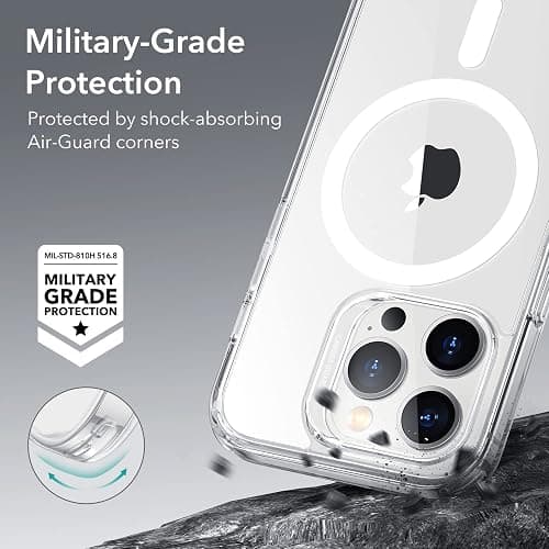 ESR for iPhone 14 Pro Max Case, Compatible with MagSafe, Shockproof Military-Grade Protection, Yellowing Resistant, Magnetic Classic Hybrid Case (HaloLock), Clear - iPhone 14 Pro Max - B-Clear thumbnail 5