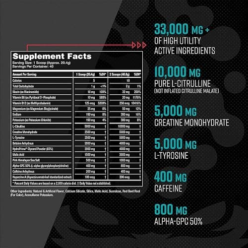 Gorilla Mode Pre Workout - Massive Pumps · Laser Focus · Energy · Power - L-Citrulline, Creatine, L-Tyrosine, Betaine, Hydroprime®, Alpha-GPC, 400mg Caffeine, Huperzine A - 620g (Bombsicle) thumbnail 6