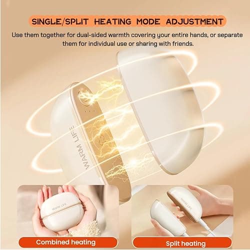 Hand Warmers Rechargeable 2 Pack,Electric Hand Warmer with 3-Level Heating & 10s Fast Heat, Magnetic Portable Pocket Heater for Outdoor Camping, Hunting, Skiing, Gifts for Men Women thumbnail 4