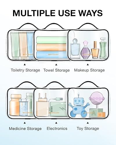 BAGSMART Clear Toiletry Bag, TSA Approved Travel Toiletry Bag Carry On Travel Accessories Bag Airport Airline Quart Size Bags water-resistant Makeup Bag for Women thumbnail 5
