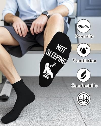 Vitery Fathers Day Gift From Daughter Wife Son Kids- Personalized Fathers Day Gift For Husband Dad Stepdad, Funny Men Socks thumbnail 4
