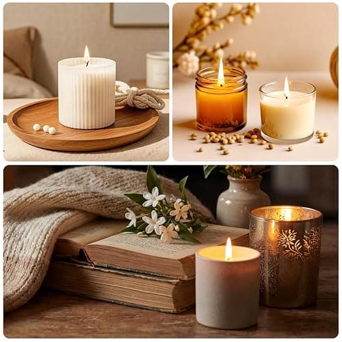 SAEUYVB Soy Wax for Candle Making,5lbs Natural Soy Wax Pellets with 20 Color Liquid Dye,20 Cotton Wicks,Complete Candle Making Supplies for Adults- Ideal for Home Decoration & DIY Gifts thumbnail 7