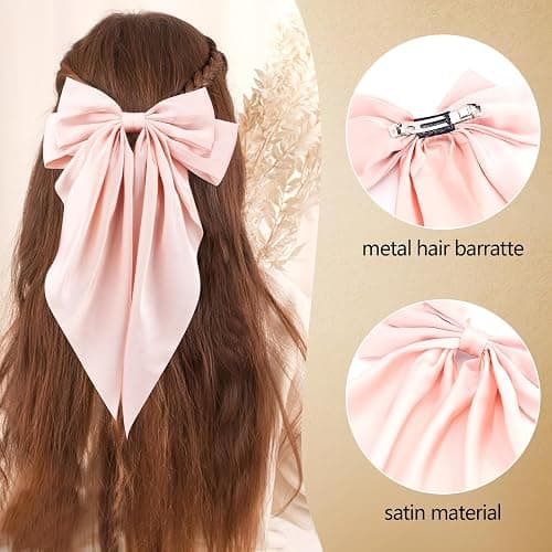 Canitor Hair Bows for Women Barrettes Clip Large Ribbon Cute Preppy Teenager Tween Teen Girl Gifts Trendy Stuff Aesthetic Coquette Fashion Hair Accessories thumbnail 6