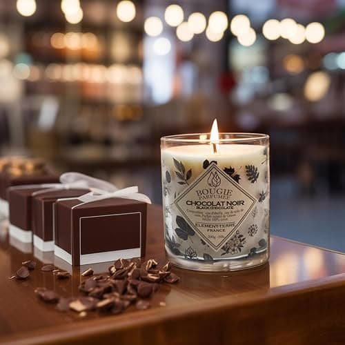 Bougie Parfumée 200 Grammes, 50 Heures Parfum Chocolat Noir - Image 1