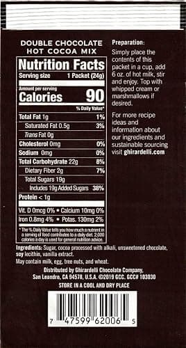 Ghirardelli Double Chocolate Hot Cocoa Mix, 0.85-Ounce Packets (Pack of 10) thumbnail 2