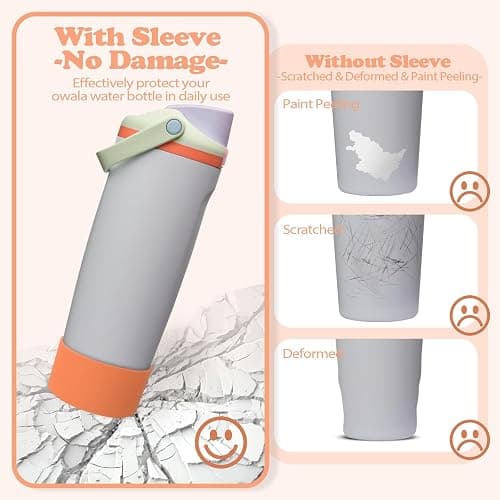 Kaitiaki Silicone Boot for Owala 30oz & 40oz FreeSip Sway Bottles & Tumblers - Non-Slip, Scratch-Resistant, Stability Enhancer, Available in 12 Colors (Beach House Orange) thumbnail 3