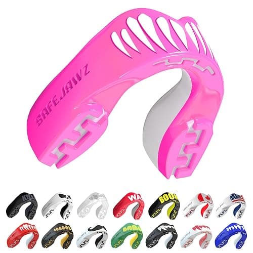 SAFEJAWZ Mouthguard Strapless Slim Fit, Adults and Junior with Case for Boxing, Basketball, Football, MMA, Martial Arts, Hockey and All Contact Sports (Pink Viper, Adult (12+)) - Image 1