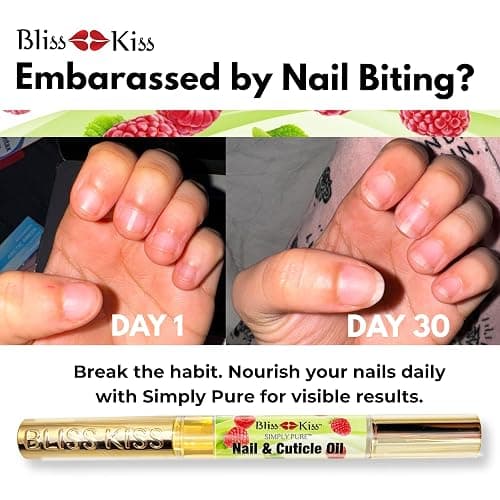 Bliss Kiss | 1 Juicy Raspberry Fragrance | Nail Oil Cuticle Pen w/Vitamin E & Jojoba⏤Nail Strengthener Nail Growth Serum for Brittle Peeling Breaking Thin Nails thumbnail 7