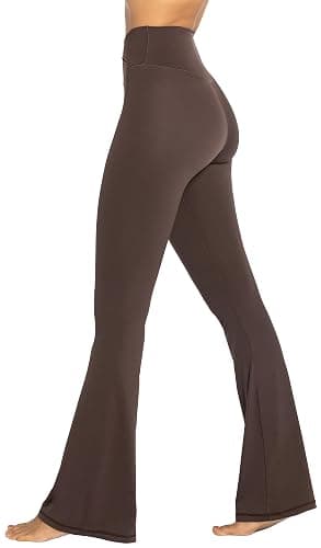 Sunzel Flare Leggings, Crossover Yoga Pants with Tummy Control, High-Waisted and Wide Leg - 30in Inseam - Medium - Black thumbnail 6