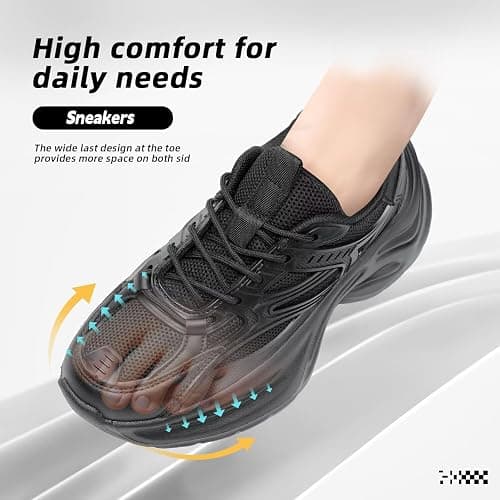 Kvovzo Women's Chunky Sneakers Fashion Platform Casual Dad Shoes Comfortable Walking Running Sport Work Gym Athletic thumbnail 3