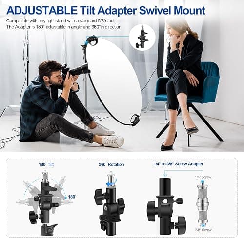 WELLMAKING 32 Inch (80cm) Reflector Photography, Collapsible Light Reflector with Bag & tilt Adapter, 5 in 1 Handle Reflector for Studio & Outdoor Lighting -Translucent, Silver, Gold, White and Black thumbnail 6