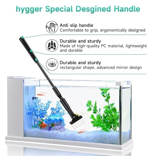 hygger Small Aquarium Cleaning Tools, 4 in 1 Fish Tank Cleaner Kit with Handle,Fish Net,Algae Scraper,Clean Brush,Flat Sponge thumbnail 4