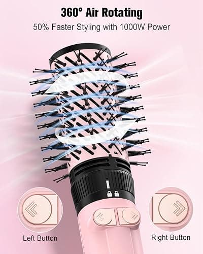 Farery 4-in-1 Rotating Blow Dryer Brush Set | Oval Volumizing Barrel, 1.5" & 2" Rotating Brushes, and Diffuser | All-in-One Hot Air Brush for Fast Drying, Volumizing, and Smoothing thumbnail 2