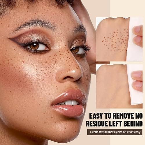 Freckle Stamp Pen, Fake Freckles Stain Marker,5-Dot Faux Liquid Freckle Stamp Cushion for Natural and Lifelike Sunkissed Makeup,Quick Dry Long-Lasting Face Freckle Pencil Tool,04#Caramel thumbnail 6