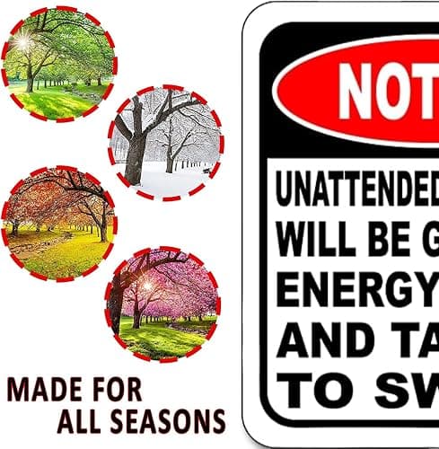 UNATTENDED CHILDREN WILL BE GIVEN AN ENERGY DRINK AND TAUGHT TO SWEAR Aluminum Composite Outdoor Sign 15" x 18" Funny Room Decor & Humorous Warning for Yard, Business, Indoor and Home Use thumbnail 6