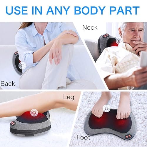 Papillon Shiatsu Back and Neck Massager with Heat, Deep Tissue Kneading,Electric Massage Pillow for Back,Shoulders,Legs,Foot,Body Muscle Pain Relief,Use at Home,Car,Office thumbnail 6