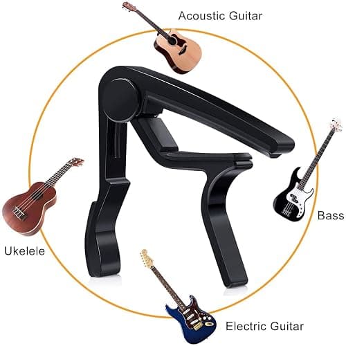 Guitar Accessories Kit with Guitar Strings,Guitar Tuner,Guitar Capo,3-in-1 Restring Tool,Pick Holder,Guitar Picks,Finger Protectors,Thumb Finger Picks, Guiter Bridge Pins,Guitar Nuts,Guitar Saddles thumbnail 4