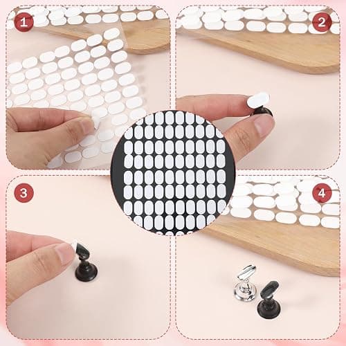 TIESOME 600 PCS False Tip Double Sided Adhesive Tapes, White Pre-Cut Nail Display Strips Press on Adhesive Tabs Nail Art Glue Stickers for Nails Art Holder Nails Display Book thumbnail 7