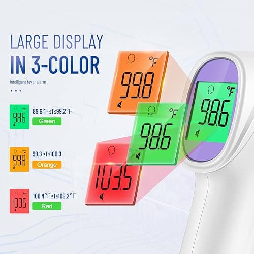 No-Touch Thermometer for Adults and Kids, Digital Thermometer with Fever Alarm, Fast Accurate Results, Easy for All Ages, FSA Eligible (Purple) thumbnail 3