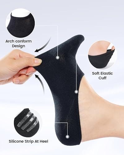 IDEGG No Show Socks Women & Men Low Cut Ankle Short Athletic Running Casual Invisible Liner Socks thumbnail 4